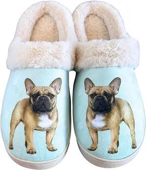 E&S Pets French Bulldog Snugg Slippers for Pet Lovers - Fuzzy Memory Foam, L/XL E&S Pets French Bulldog Snugg Slippers for Pet Lovers - Fuzzy Memory Foam, L/XL
