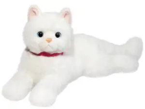 Douglas Cuddle Toys Alba White Cat Plush Stuffed Animal, 15" Douglas Cuddle Toys Alba White Cat Plush Stuffed Animal, 15"