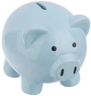 Ganz Blue Pig Money Bank, 6-inch Length, Pink, Polyresin Ganz Blue Pig Money Bank, 6-inch Length, Pink, Polyresin