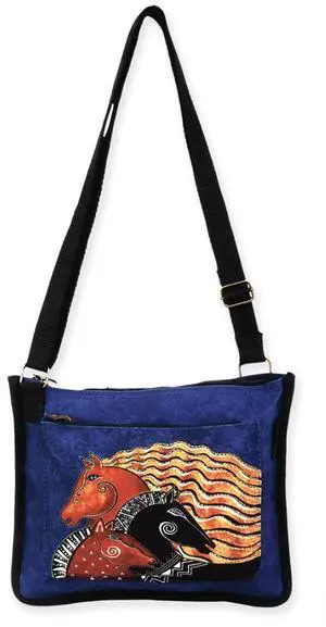 Laurel Burch Midnight Mares Horses Small Crossbody Bag. 9.5 x 12 inches Laurel Burch Midnight Mares Horses Small Crossbody Bag. 9.5 x 12 inches