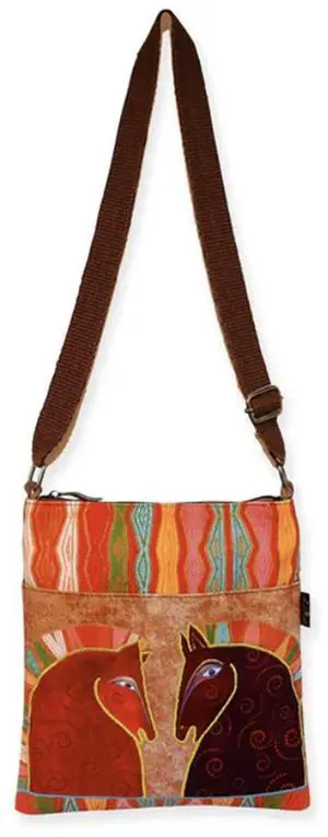Laurel Burch Rushia & Rusty Horses Small Crossbody Bag, 7.5" x 10" Laurel Burch Rushia & Rusty Horses Small Crossbody Bag, 7.5" x 10"