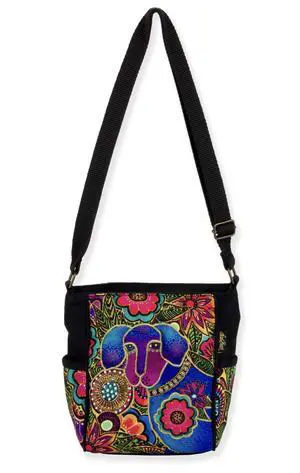 Laurel Burch Astra Bleu Pup Dog Crossbody Bag Adjustable Strap, 9" x 4" x 9" Laurel Burch Astra Bleu Pup Dog Crossbody Bag Adjustable Strap, 9" x 4" x 9"
