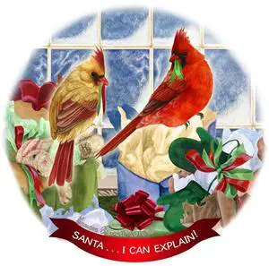 Northern Cardinal Porcelain Ornament Pet Gift 'Santa. I Can Explain!' Northern Cardinal Porcelain Ornament Pet Gift 'Santa. I Can Explain!'