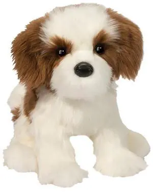 Douglas Toys Farren Shih Tzu Brown and White Plush Stuffed Animal Toy, 11" Douglas Toys Farren Shih Tzu Brown and White Plush Stuffed Animal Toy, 11"