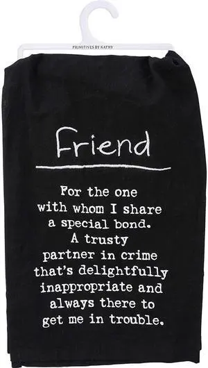 Primitives by Kathy Kitchen Embroidered Dish Towel - Definition: Friend Primitives by Kathy Kitchen Embroidered Dish Towel - Definition: Friend