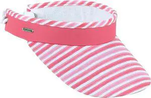Sun N Sand Women's Adjustable Coil Visor UV 50, Brim 3.5", Coral Stripes Sun N Sand Women's Adjustable Coil Visor UV 50, Brim 3.5", Coral Stripes