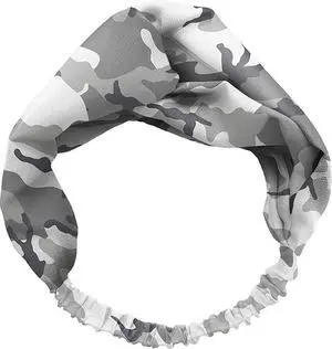 Spoontiques Printed Fabric, Knotted Hair Head Band for Everyday Use, Grey Camo Spoontiques Printed Fabric, Knotted Hair Head Band for Everyday Use, Grey Camo