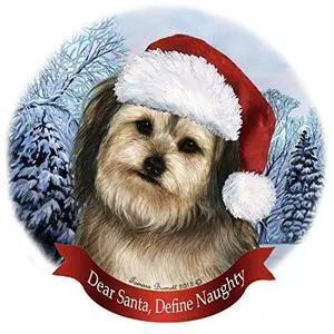 Holiday Pet Gifts Yorkipoo Santa Hat Dog Porcelain Christmas Tree Ornament Holiday Pet Gifts Yorkipoo Santa Hat Dog Porcelain Christmas Tree Ornament
