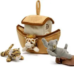 Unipak Noah's Ark Finger Puppet Plush Stuffed Animal Play House, 7" Unipak Noah's Ark Finger Puppet Plush Stuffed Animal Play House, 7"