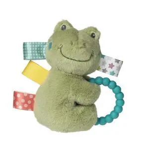 Taggies Soft Baby Rattle w/ Teether Ring & Sensory Tags, 6", Green Peepers Frog Taggies Soft Baby Rattle w/ Teether Ring & Sensory Tags, 6", Green Peepers Frog