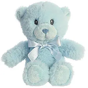 Ebba Plush Stuffed Animal My First Teddy Bear Blue Boy Animal Rattle 7" Tall Ebba Plush Stuffed Animal My First Teddy Bear Blue Boy Animal Rattle 7" Tall