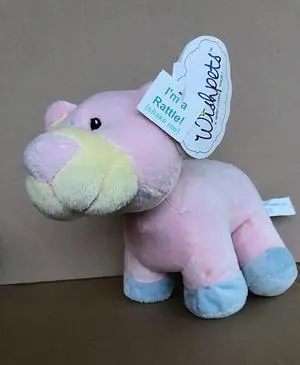 Wishpets 8" Pink Bear Baby Zoo Animals with Rattle Wishpets 8" Pink Bear Baby Zoo Animals with Rattle