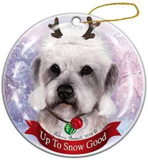 Holiday Pet Gifts Dandie Dinmont Pepper Dog Porcelain Christmas Ornament Holiday Pet Gifts Dandie Dinmont Pepper Dog Porcelain Christmas Ornament