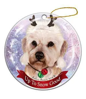 Holiday Pet Gifts Dandie Dinmont Mustard Dog Porcelain Christmas Ornament Holiday Pet Gifts Dandie Dinmont Mustard Dog Porcelain Christmas Ornament