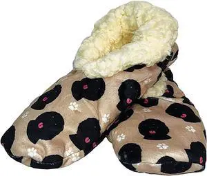 Comfies Womens Black Labradoodle Slippers - Sherpa Lined Animal Print Booties Comfies Womens Black Labradoodle Slippers - Sherpa Lined Animal Print Booties