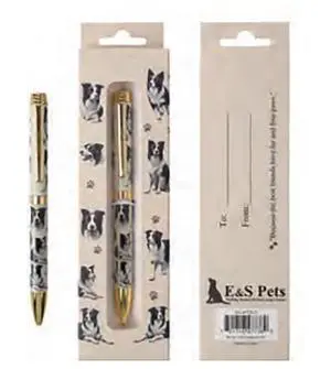 E&S Pets Refillable Ball Point Pen in Gift Box, Border Collie Dog E&S Pets Refillable Ball Point Pen in Gift Box, Border Collie Dog