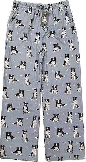 Border Collie Unisex Lightweight Cotton Blend Pajama Bottoms- Medium Border Collie Unisex Lightweight Cotton Blend Pajama Bottoms- Medium