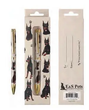 E&S Pets Refillable Ball Point Pen in Gift Box, Doberman Dog E&S Pets Refillable Ball Point Pen in Gift Box, Doberman Dog