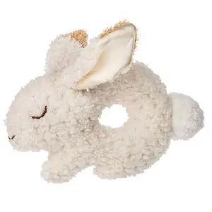 Mary Meyer Plush Stuffed Animal Oatmeal Cream Bunny Soft Ring Rattle, 7" Mary Meyer Plush Stuffed Animal Oatmeal Cream Bunny Soft Ring Rattle, 7"