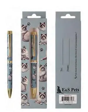 E&S Pets Refillable Ball Point Pen in Gift Box, Ragdoll Cat E&S Pets Refillable Ball Point Pen in Gift Box, Ragdoll Cat