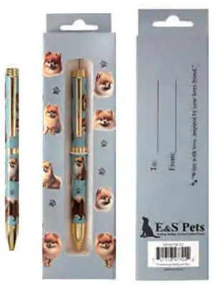 E&S Pets Refillable Ball Point Pen in Gift Box, Pomeranian Dog E&S Pets Refillable Ball Point Pen in Gift Box, Pomeranian Dog