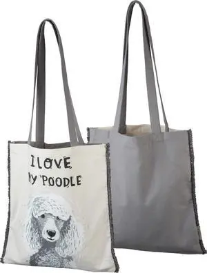 Primitives By Kathy Market Shopping Tote - I Love My Poodle Primitives By Kathy Market Shopping Tote - I Love My Poodle