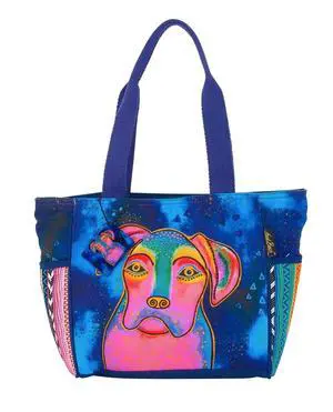 Laurel Burch Woof Dog Medium Tote, 17" x 6" x 10" Laurel Burch Woof Dog Medium Tote, 17" x 6" x 10"