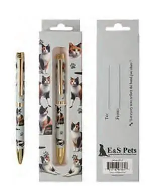 E&S Pets Refillable Ball Point Pen in Gift Box, Calico Cat E&S Pets Refillable Ball Point Pen in Gift Box, Calico Cat