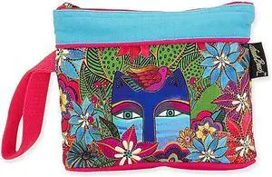 Sun 'N' Sand Laurel Burch Eva Blue Cat Wristlet Multicolor Floral, 9 x 2 x 6.5" Sun 'N' Sand Laurel Burch Eva Blue Cat Wristlet Multicolor Floral, 9 x 2 x 6.5"