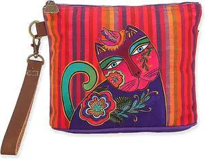 Sun 'N' Sand Laurel Burch Elena Cat Wristlet Multicolor Stripes, 9 x 2 x 6.5" Sun 'N' Sand Laurel Burch Elena Cat Wristlet Multicolor Stripes, 9 x 2 x 6.5"