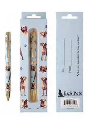 E&S Pets Refillable Ball Point Pen in Gift Box, Yellow Labrador Retriever E&S Pets Refillable Ball Point Pen in Gift Box, Yellow Labrador Retriever