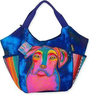Laurel Burch Woof Large Puppy Dog Scoop Shoulder Tote Bag, 21x 5.5x 12 Laurel Burch Woof Large Puppy Dog Scoop Shoulder Tote Bag, 21x 5.5x 12