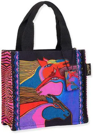 Laurel Burch Wild Stallions Small Handbag Tote Bag, 10" x 3.5" x 9.5" Laurel Burch Wild Stallions Small Handbag Tote Bag, 10" x 3.5" x 9.5"