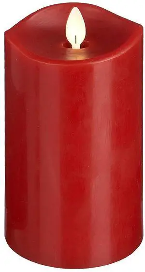 Luxury Lite Home Decor Flameless LED Wax Pillar Candle , Red, 3 x 6" Luxury Lite Home Decor Flameless LED Wax Pillar Candle , Red, 3 x 6"