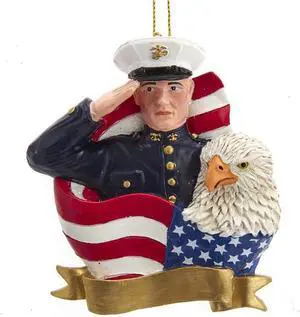 Kurt Adler U.S. Marine Corps® Marine With American Flag and Eagle Ornament Kurt Adler U.S. Marine Corps® Marine With American Flag and Eagle Ornament