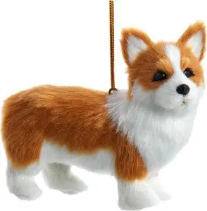 Kurt Adler F2242CO Furry Corgi Dog Brown and White 4" Hanging Christmas Ornament Kurt Adler F2242CO Furry Corgi Dog Brown and White 4" Hanging Christmas Ornament