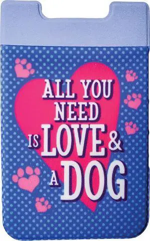Spoontiques Cell Phone Wallet Stick-On Pouch for Cash and Cards - Love & A Dog Spoontiques Cell Phone Wallet Stick-On Pouch for Cash and Cards - Love & A Dog