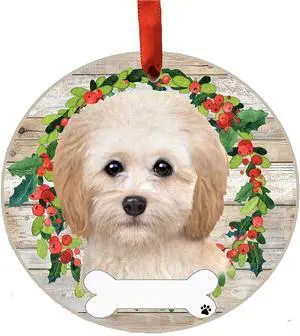 Cockapoo Ornament - E&S Pets, DIY Personalizable, Ceramic Round Ornament Cockapoo Ornament - E&S Pets, DIY Personalizable, Ceramic Round Ornament