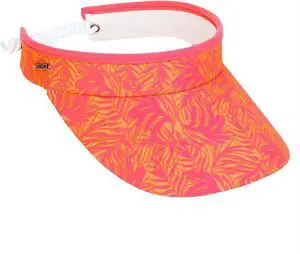 Sun N Sand Women's Adjustable Coil Visor UV 50, Brim 3.5", Orange Leaves Sun N Sand Women's Adjustable Coil Visor UV 50, Brim 3.5", Orange Leaves