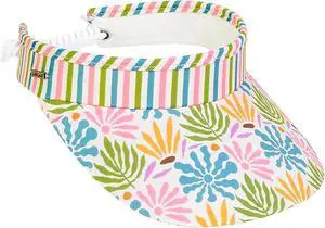 Sun N Sand Women's Adjustable Coil Visor UV 50, Brim 3.5", Floral Multi-Color Sun N Sand Women's Adjustable Coil Visor UV 50, Brim 3.5", Floral Multi-Color