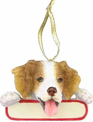 Brittany Spaniel Ornament "Santa's Pals" With Personalizable Name Plate Brittany Spaniel Ornament "Santa's Pals" With Personalizable Name Plate
