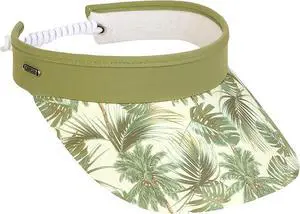 Sun N Sand Women's Adjustable Coil Visor UV 50, Brim 3.5", Green Palm Leaves Sun N Sand Women's Adjustable Coil Visor UV 50, Brim 3.5", Green Palm Leaves