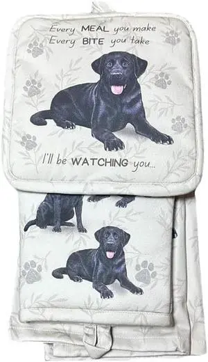 E&S Pets Black Labrador Retriever 3 Pc. Kitchen Set-Oven Mitt, Towel, Pot Holder E&S Pets Black Labrador Retriever 3 Pc. Kitchen Set-Oven Mitt, Towel, Pot Holder