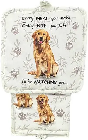 E&S Pets Golden Retriever 3 Piece Kitchen Set - Oven Mitt, Towel, Pot Holder E&S Pets Golden Retriever 3 Piece Kitchen Set - Oven Mitt, Towel, Pot Holder