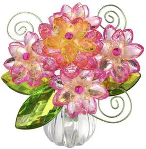 Ganz Acrylic Dahlia Flower POSY POT, 3" Ganz Acrylic Dahlia Flower POSY POT, 3"