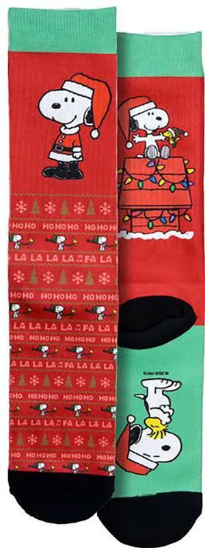 Spoontiques Peanuts Christmas Crew Socks - SHOE SIZE (5-10 Men) (7-12 women) Spoontiques Peanuts Christmas Crew Socks - SHOE SIZE (5-10 Men) (7-12 women)