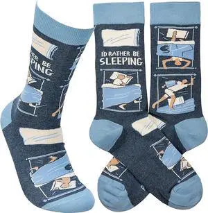 Primitives by Kathy - I'd Rather Be Sleeping Unisex Socks, One Size Primitives by Kathy - I'd Rather Be Sleeping Unisex Socks, One Size