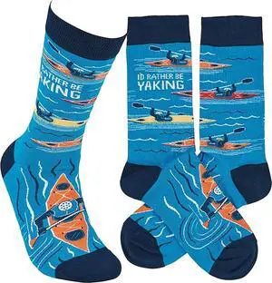 Primitives by Kathy - I'd Rather Be Yakking Unisex Socks, One Size Primitives by Kathy - I'd Rather Be Yakking Unisex Socks, One Size