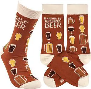 Primitives by Kathy - I'd Rather Be Drinking Beer Unisex Socks, One Size Primitives by Kathy - I'd Rather Be Drinking Beer Unisex Socks, One Size