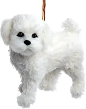 Kurt Adler F2242BF Furry Bichon Frise Dog White 4" Hanging Christmas Ornament Kurt Adler F2242BF Furry Bichon Frise Dog White 4" Hanging Christmas Ornament